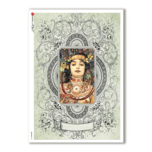 NOUVEAU-0016. Art nouveau Rice Paper for decoupage.