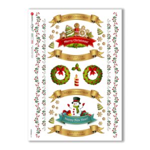 CHRISTMAS-0301. Christmas Rice Paper victorian for decoupage.