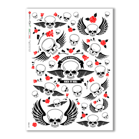 SKULL-0009. Skull Rice Paper for decoupage.