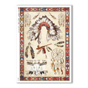 FOLK-0085. Rice Paper ethnic for decoupage.