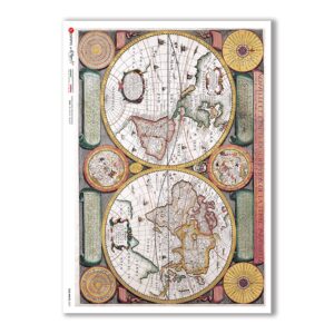 OLD-MAPS-0037. Old maps Rice Paper for decoupage.