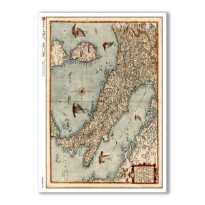 OLD-MAPS-0039. Old maps Rice Paper for decoupage.