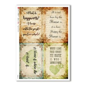PHRASES-0029-UK. Phrases Rice Paper for decoupage.