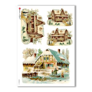 CHRISTMAS-0214. Christmas Rice Paper victorian for decoupage.