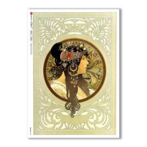 NOUVEAU-0023. Art nouveau Rice Paper for decoupage.