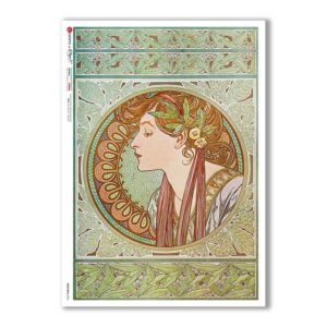 NOUVEAU-0024. Art nouveau Rice Paper for decoupage.