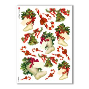 CHRISTMAS-0217. Christmas Rice Paper victorian for decoupage.