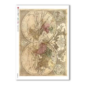 OLD-MAPS-0043. Old maps Rice Paper for decoupage.