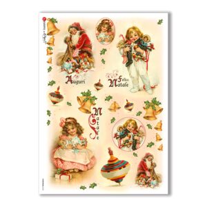 CHRISTMAS-0222. Christmas Rice Paper victorian for decoupage.