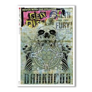 SKULL-0013. Skull Rice Paper for decoupage.