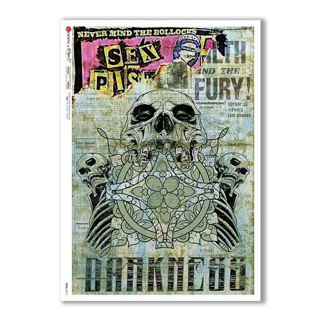 SKULL-0013. Skull Rice Paper for decoupage.