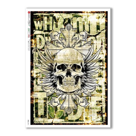 SKULL-0014. Skull Rice Paper for decoupage.