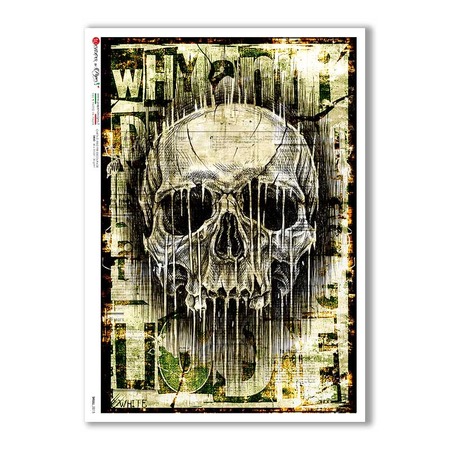 SKULL-0015. Skull Rice Paper for decoupage.