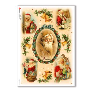 CHRISTMAS-0223. Christmas Rice Paper victorian for decoupage.
