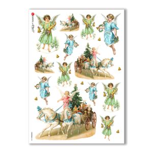 CHRISTMAS-0228. Christmas Rice Paper victorian for decoupage.