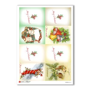 CHRISTMAS-0243-UK. Christmas Rice Paper victorian for decoupage.