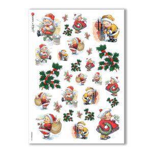 CHRISTMAS-0244. Christmas Rice Paper victorian for decoupage.