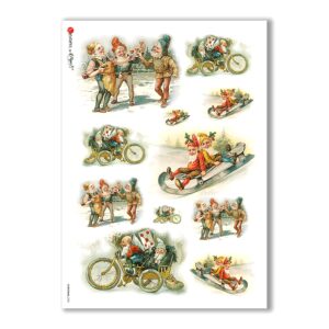 CHRISTMAS-0250. Christmas Rice Paper victorian for decoupage.