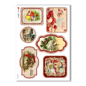 CHRISTMAS-0254. Christmas Rice Paper victorian for decoupage.
