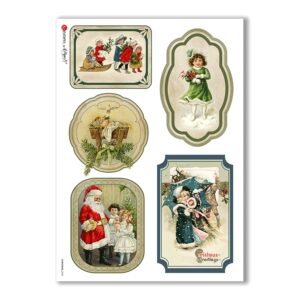 CHRISTMAS-0255. Christmas Rice Paper victorian for decoupage.