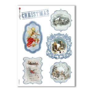 CHRISTMAS-0257. Christmas Rice Paper victorian for decoupage.