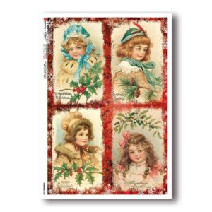 CHRISTMAS-0338. Victorian Christmas Rice Paper for decoupage.
