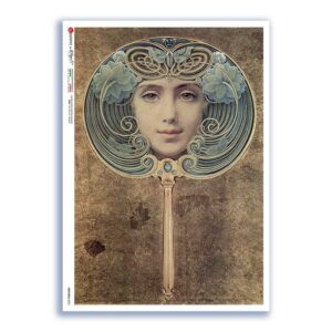 NOUVEAU-0025. Art nouveau Rice Paper for decoupage.