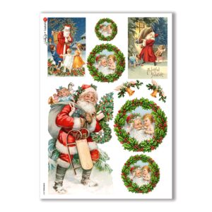 CHRISTMAS-0267. Christmas Rice Paper victorian for decoupage.