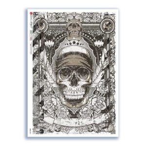 SKULL-0021. Skull Rice Paper for decoupage.