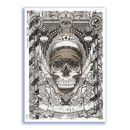 SKULL-0021. Skull Rice Paper for decoupage.
