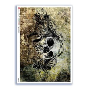 SKULL-0022. Skull Rice Paper for decoupage.