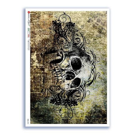 SKULL-0022. Skull Rice Paper for decoupage.