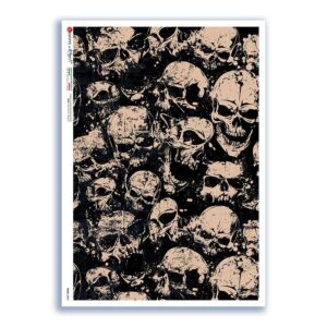 SKULL-0024. Skull Rice Paper for decoupage.