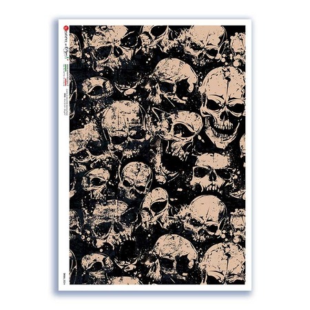 SKULL-0024. Skull Rice Paper for decoupage.