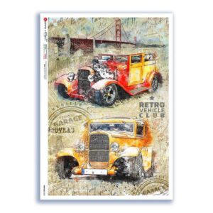 VEHICLES-0052. Vehicles Rice Paper for decoupage.