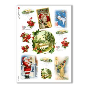 CHRISTMAS-0271. Christmas Rice Paper victorian for decoupage.