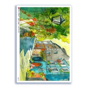 VIEWS-0179. Landscape Rice paper for the decoupage.