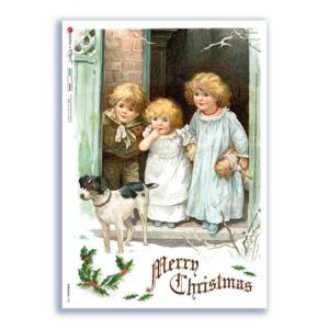 CHRISTMAS-0350. Victorian Christmas Rice Paper for decoupage.