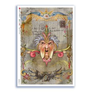 GROTTESCHE-0015. Rice Paper grotesque for decoupage.