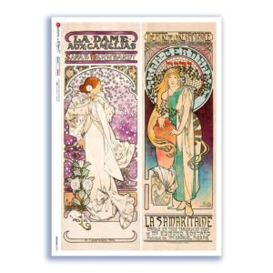 NOUVEAU-0032. Art nouveau Rice Paper for decoupage.