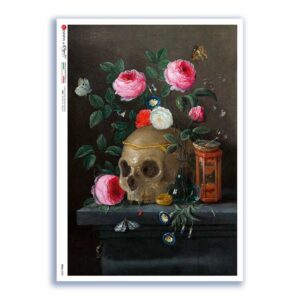 SKULL-0028. Skull Rice Paper for decoupage.