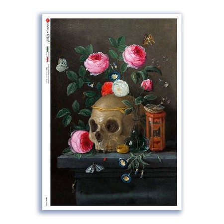 SKULL-0028. Skull Rice Paper for decoupage.