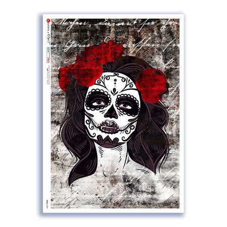 SKULL-0029. Skull Rice Paper for decoupage.
