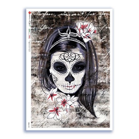 SKULL-0030. Skull Rice Paper for decoupage.