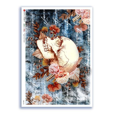 SKULL-0031. Skull Rice Paper for decoupage.