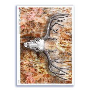 SKULL-0032. Skull Rice Paper for decoupage.
