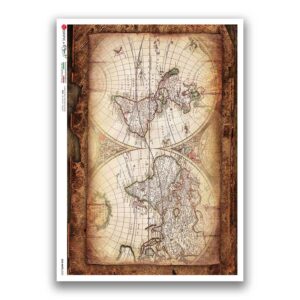 OLD-MAPS-0050. Old maps Rice Paper for decoupage.