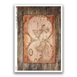 OLD-MAPS-0051. Old maps Rice Paper for decoupage.