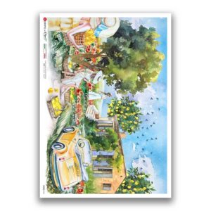 SCENE-0144. Pictorial Rice Paper for decoupage.