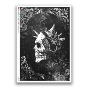 SKULL-0033. Skull Rice Paper for decoupage.